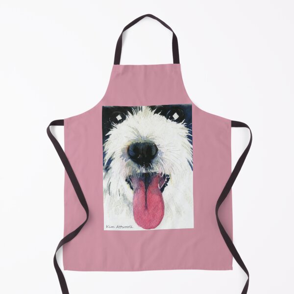 Item preview, Watercolor of an old English sheepdogs face with the tongue sticking out. designed and sold by aswoa.