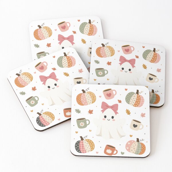 Item preview, Cute little ghost surrounded by her favorite Fall things designed and sold by RockyandMoonpie.