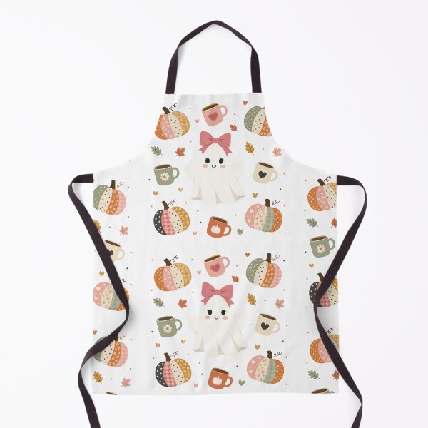 Item preview, Cute little ghost surrounded by her favorite Fall things designed and sold by RockyandMoonpie.