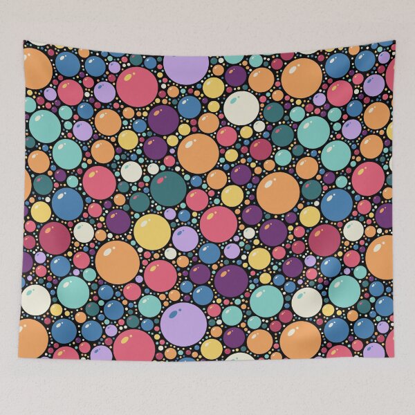Item preview, Midnight Gumballs - Glossy Bubble Circle Pattern designed and sold by Shiri Mor Arts.
