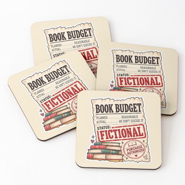 Item preview, Book Budget: Fictional – Funny Book Lover Sticker designed and sold by astersgraphics.