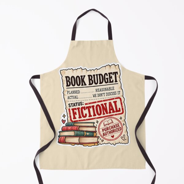 Item preview, Book Budget: Fictional – Funny Book Lover Sticker designed and sold by astersgraphics.