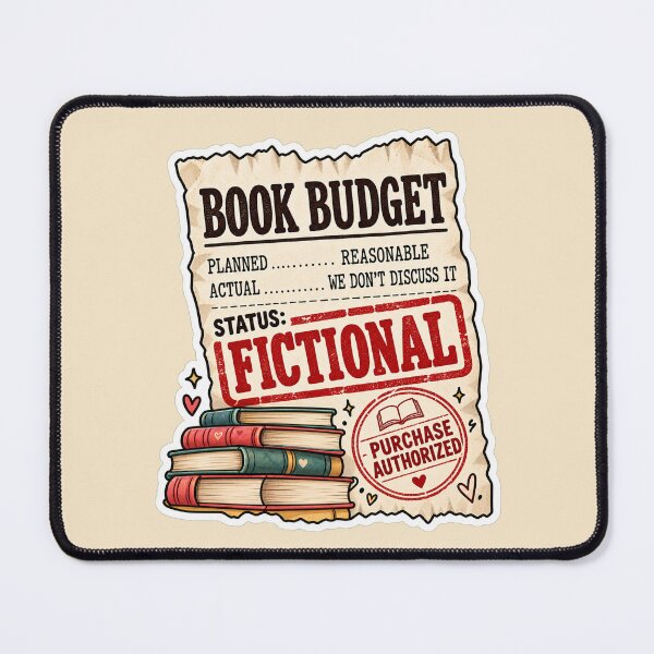 Item preview, Book Budget: Fictional – Funny Book Lover Sticker designed and sold by astersgraphics.