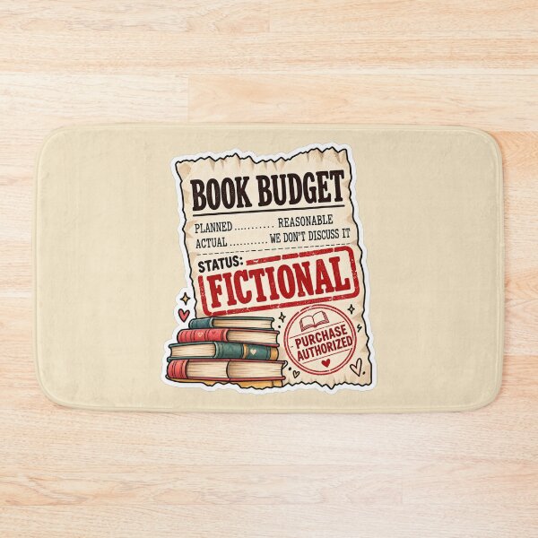 Item preview, Book Budget: Fictional – Funny Book Lover Sticker designed and sold by astersgraphics.