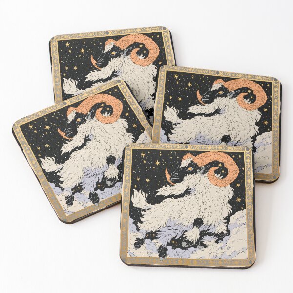 Item preview, Vintage Aries Zodiac Ram | Celestial Occult Astronomy Art designed and sold by kuwagatamushi.