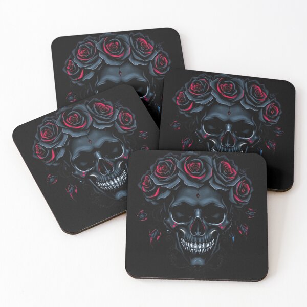 Item preview, Gothic Sugar Skull Rose Crown - Dark Filigree Tattoo Art designed and sold by ERODED SELF.