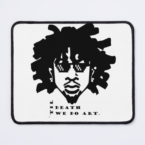 Item preview, Black man with voluminous, wild hair, wearing pixelated sunglasses. designed and sold by alpho007.
