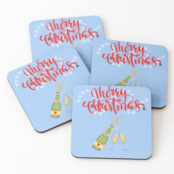Item preview, Christmas-themed illustration with a bottle and two glasses designed and sold by artblonska.