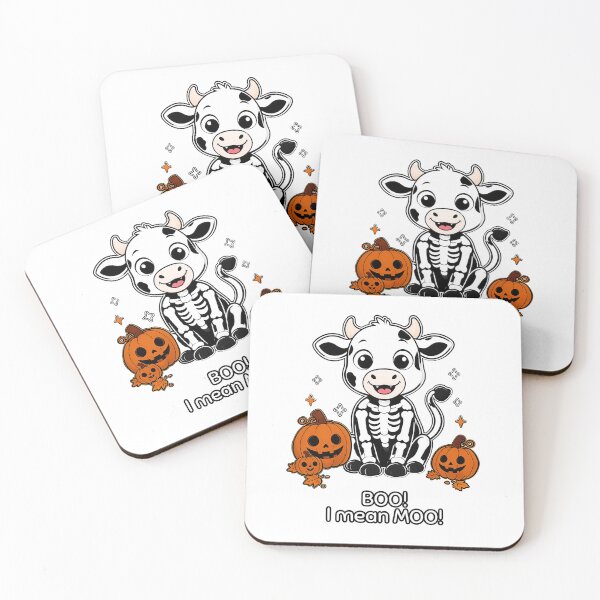 Item preview, Skeleton Cow - Halloween Cow with Pumpkins R designed and sold by MaddyDesignsCo.