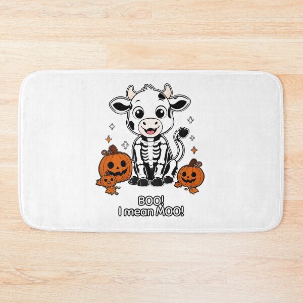 Item preview, Skeleton Cow - Halloween Cow with Pumpkins R designed and sold by MaddyDesignsCo.