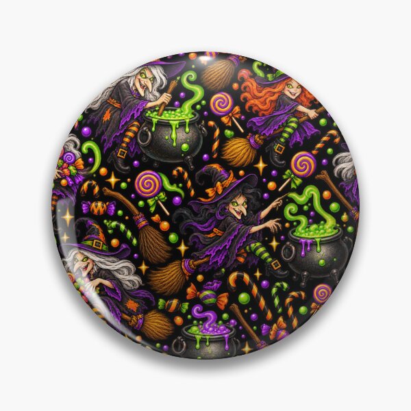 Item preview, Wicked Witches Halloween Pattern – Cauldrons, Candy & Magic designed and sold by Island Pace Design.