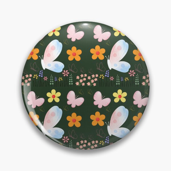 Item preview,  Floral print with colorful butterflies designed and sold by Azurart2.