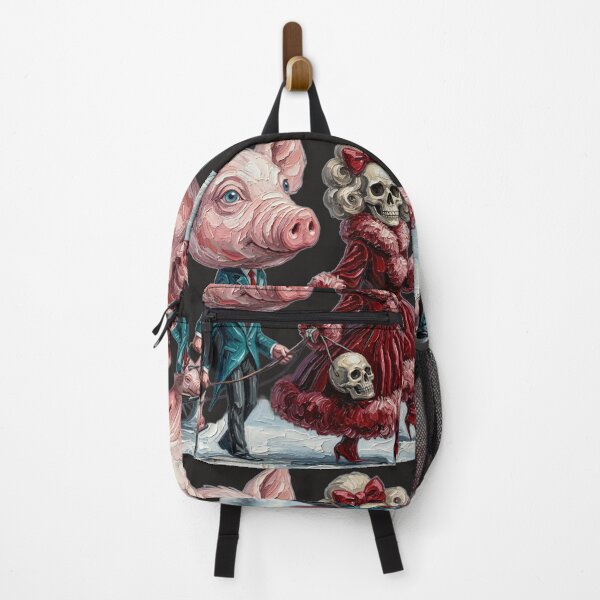 Item preview, Gothic Pig Aristocrat and Skeleton Lady Winter Stroll designed and sold by LujziWorld.