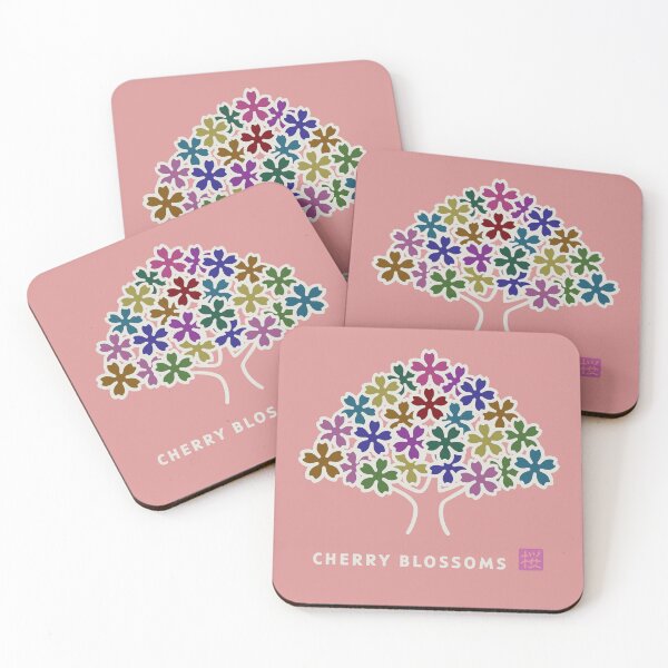 Item preview, Copy of Colorful Sakura Cherry Blossom Tree with Kanji Stamp  (White Text) designed and sold by リクイペル.