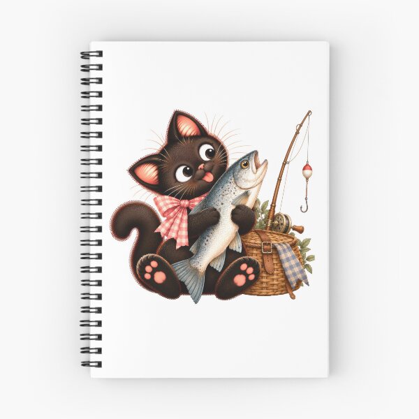 Item preview, Cute Black Cat Fishing with Big Fish – Fishing Cat designed and sold by INVITOARTE.