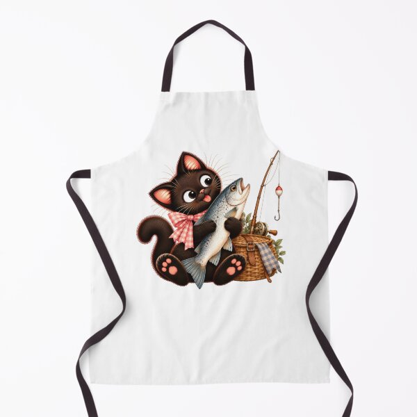 Item preview, Cute Black Cat Fishing with Big Fish – Fishing Cat designed and sold by INVITOARTE.