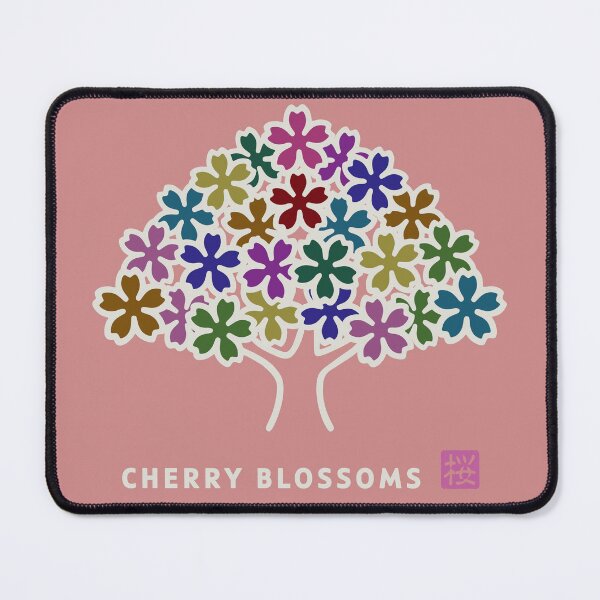 Item preview, Copy of Colorful Sakura Cherry Blossom Tree with Kanji Stamp (White Text) designed and sold by リクイペル.