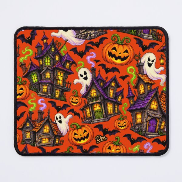 Item preview, Haunted House Halloween Pattern – Ghosts, Bats & Jack O’ Lanterns designed and sold by Island Pace Design.