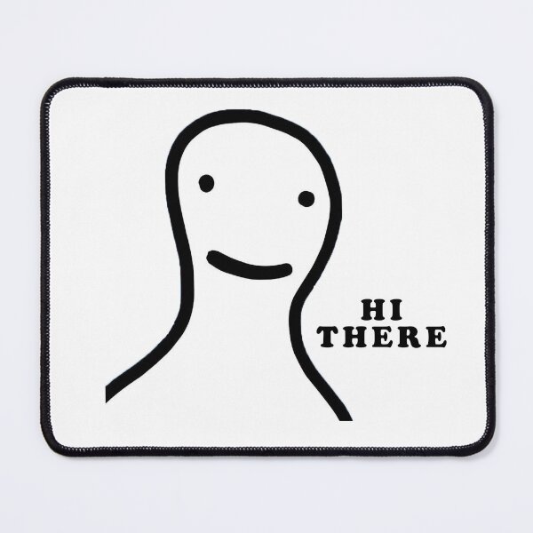 Item preview, A simple, black-and-white line art drawing of a bald, blob-like character with a wide, unnerving smile and two dot eyes. designed and sold by alpho007.