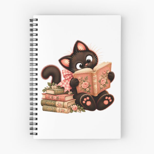 Item preview, Cute Black Cat Reading a Floral Book – Book Lover designed and sold by INVITOARTE.
