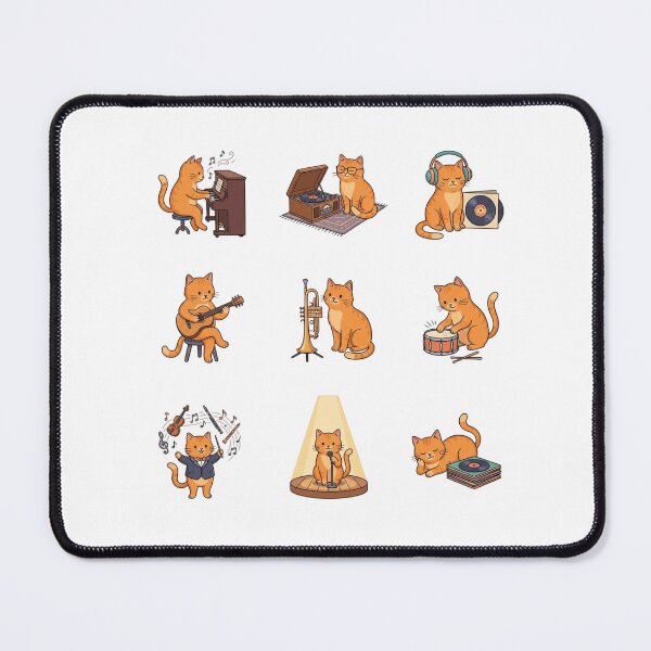 Item preview, Musical Orange Tabby Cat Lofi Vinyl Record Musician Art designed and sold by mood-draftsman.