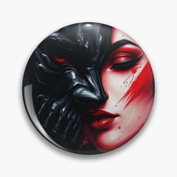 Item preview, Japanese Oni Mask Geisha - Dark Samurai Crimson Art designed and sold by ERODED SELF.