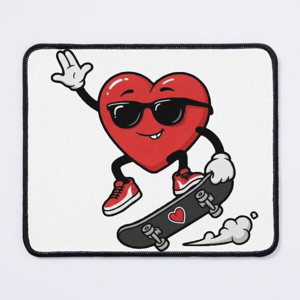 Item preview, Cool Skateboarding Heart with Sunglasses designed and sold by RICAMTP.