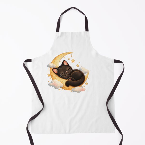 Item preview, Cute Black Cat Sleeping on the Moon – Dreamy Night designed and sold by INVITOARTE.