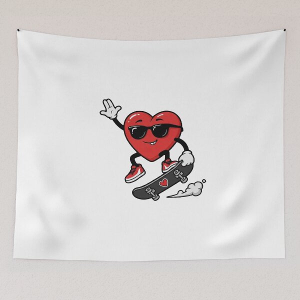 Item preview, Cool Skateboarding Heart with Sunglasses designed and sold by RICAMTP.