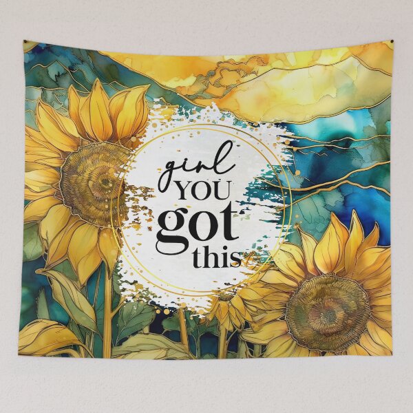 Item preview, "Girl You Got This" - Motivational Inspirational Sunflowers Quote designed and sold by DEC02.