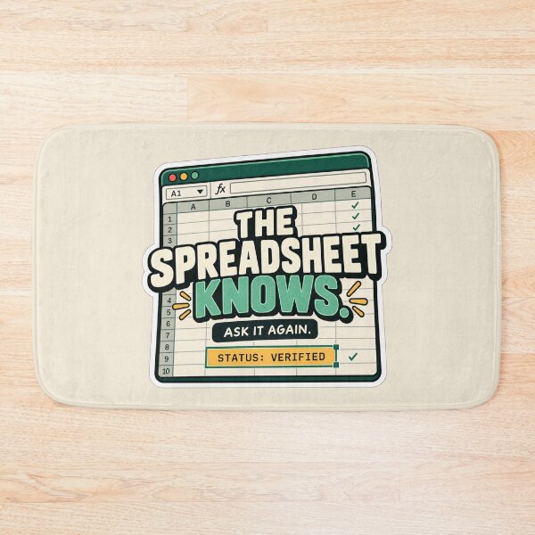 Item preview, The Spreadsheet Knows – Funny Spreadsheet Sticker designed and sold by astersgraphics.