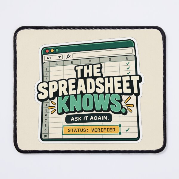 Item preview, The Spreadsheet Knows – Funny Spreadsheet Sticker designed and sold by astersgraphics.