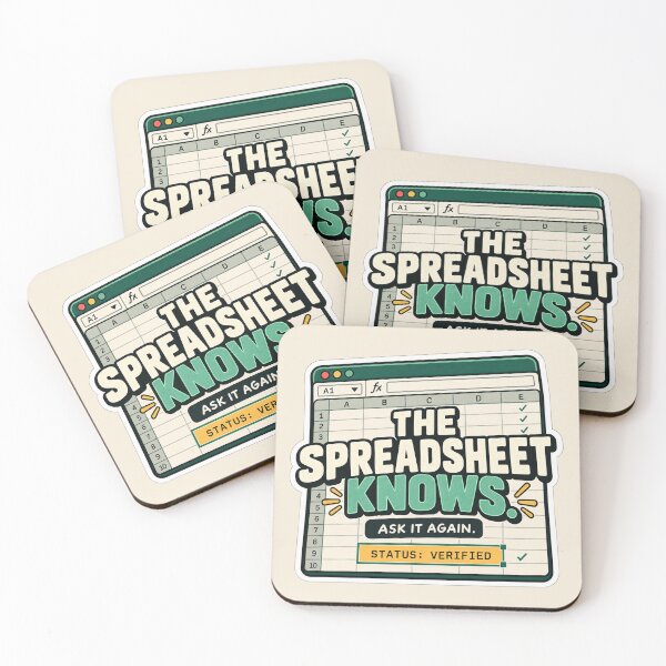 Item preview, The Spreadsheet Knows – Funny Spreadsheet Sticker designed and sold by astersgraphics.