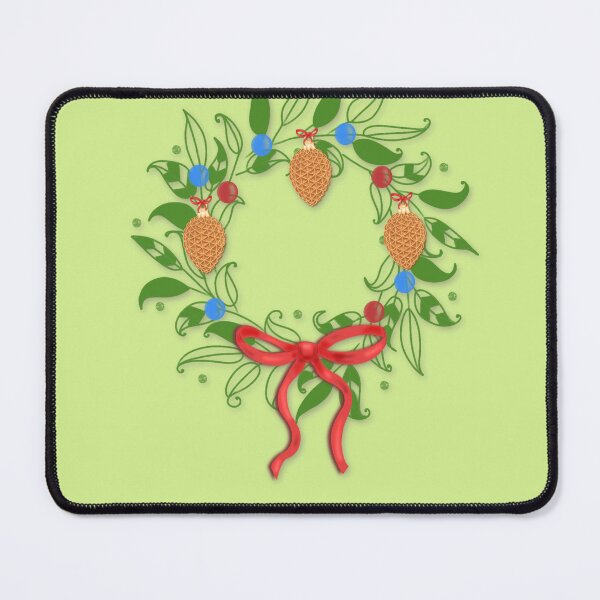 Item preview, Christmas wreath decoration with a red bow and pine cones designed and sold by artblonska.