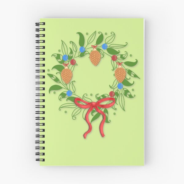 Item preview, Christmas wreath decoration with a red bow and pine cones designed and sold by artblonska.