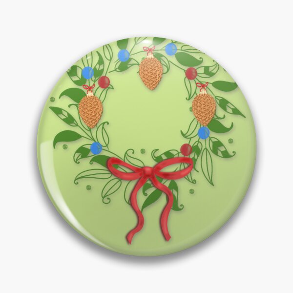 Item preview, Christmas wreath decoration with a red bow and pine cones designed and sold by artblonska.