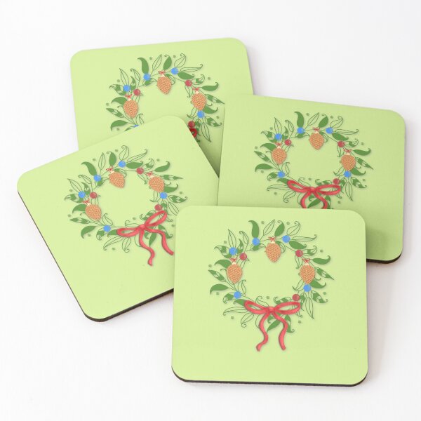 Item preview, Christmas wreath decoration with a red bow and pine cones designed and sold by artblonska.