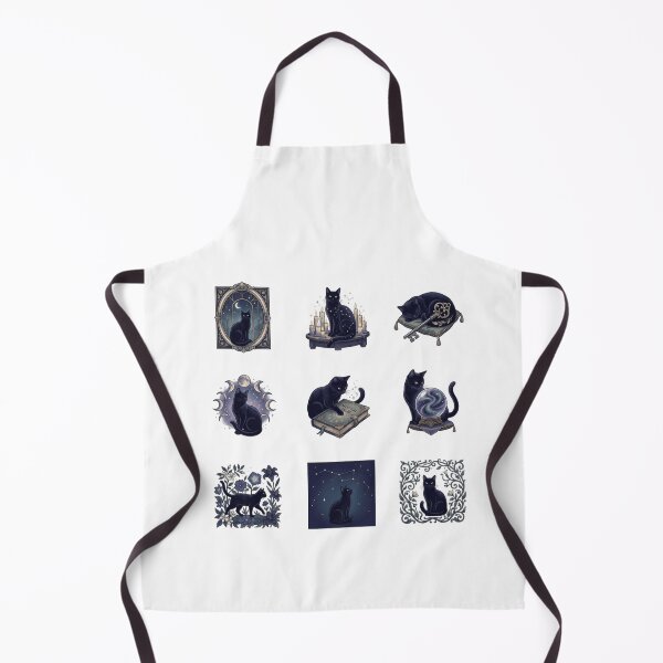 Item preview, Celestial Black Cat Mystical Witchcraft Moon Phases Art    designed and sold by mood-draftsman.