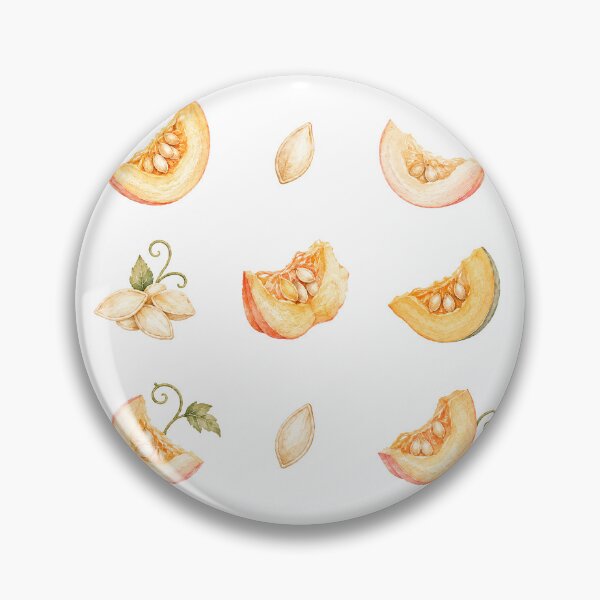 Item preview, Watercolor Pumpkin Slices and Seeds Autumn Pattern designed and sold by Verycutethings.
