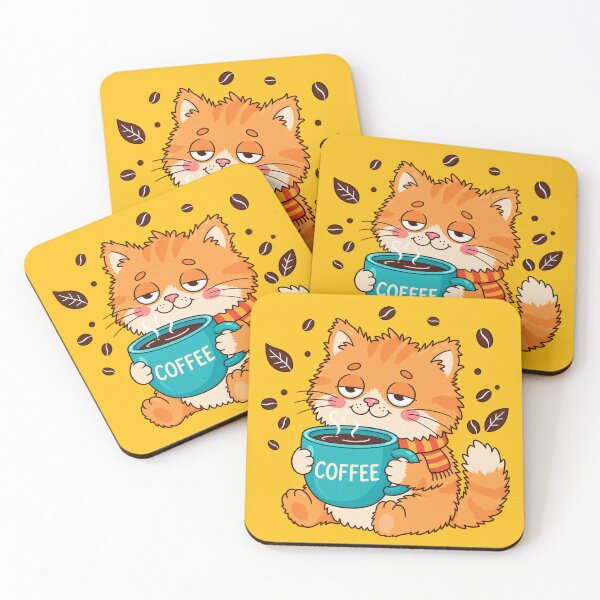 Item preview, Tired Orange Cat Night Shift Coffee Fuel designed and sold by CorgiCoffeeHub.