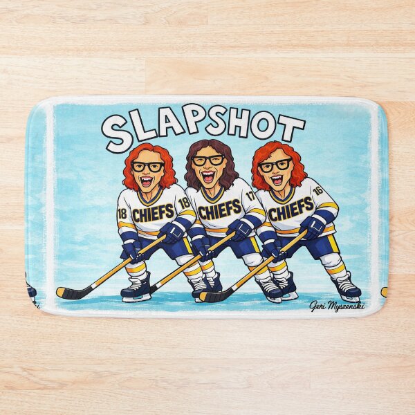 Item preview, Slap Shot Chiefs Hanson Brothers Full‑Body Hockey Cartoon Art designed and sold by The Art Queen Of Michigan .
