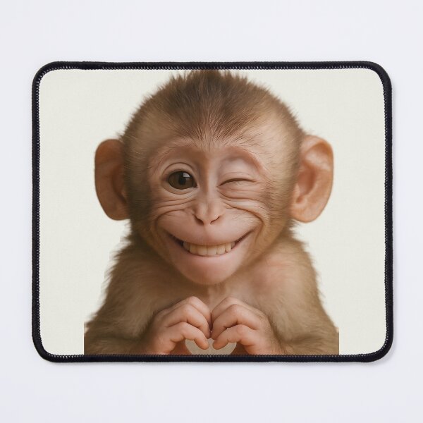 Item preview, Funny Winking Monkey Holding Heart – Cute Kawaii Love Animal designed and sold by Kruti Collection.