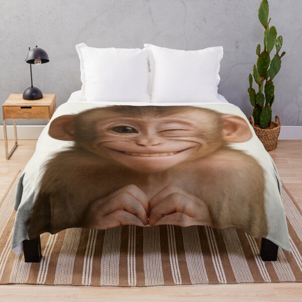 Item preview, Funny Winking Monkey Holding Heart – Cute Kawaii Love Animal designed and sold by Kruti Collection.