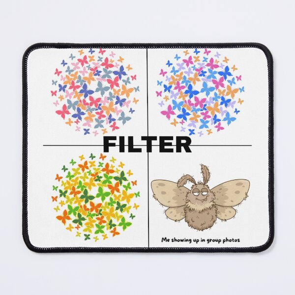 Item preview, BUTTERFLY FILTER FAILED tee | funny butterflies meme unisex oversized t-shirt | Me showing up in group photos designed and sold by Giobb-Artwork.