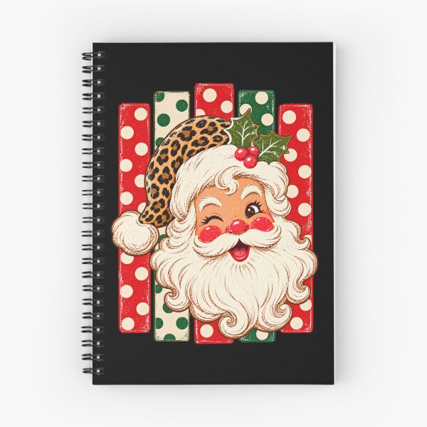 Item preview, Retro Santa Claus Leopard Hat Polka Dot Christmas Art designed and sold by AmiGraph.