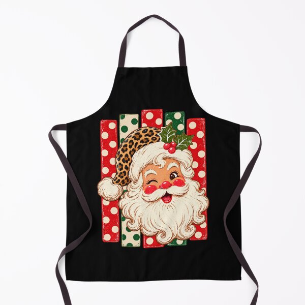 Item preview, Retro Santa Claus Leopard Hat Polka Dot Christmas Art designed and sold by AmiGraph.