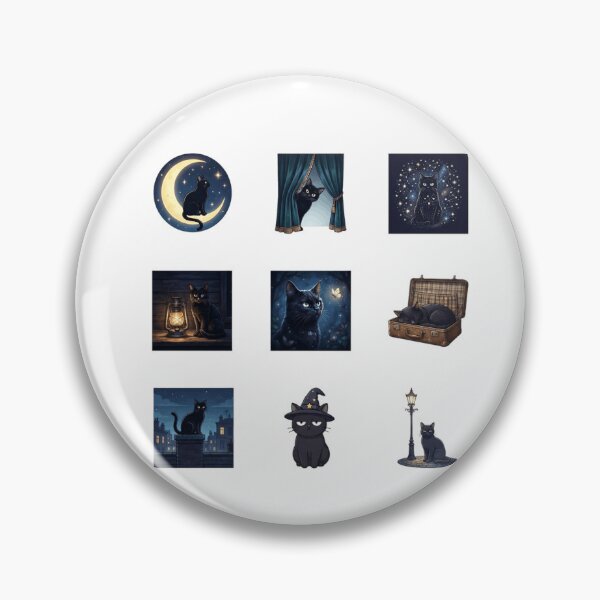 Item preview, Midnight Black Cat Magical Night Celestial Moon Art designed and sold by mood-draftsman.