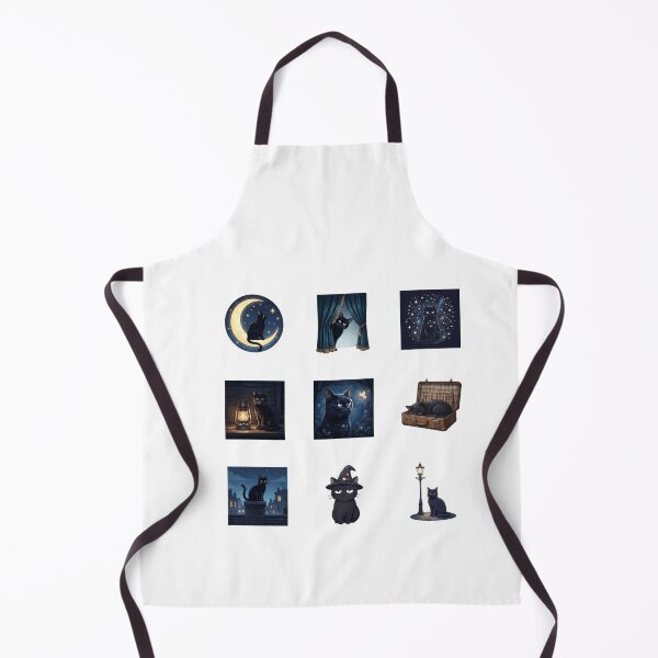Item preview, Midnight Black Cat Magical Night Celestial Moon Art designed and sold by mood-draftsman.