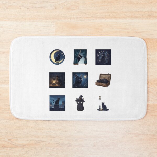 Item preview, Midnight Black Cat Magical Night Celestial Moon Art designed and sold by mood-draftsman.