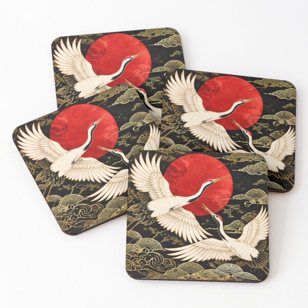 Item preview, Japanese Cranes & Red Sun – Traditional Japanese Art designed and sold by Vantu Design.